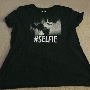 XL fitted woman's tee, cat selfie #selfie